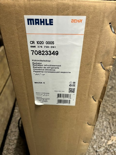 MAHLE CHŁODNICA SILNIKA WODY MAZDA 6 1.8 2.0 06.02-08.07 MAHLE CHŁODNICA SILNIKA WODY MAZDA 6 1.8 2.0 06.02-08.07