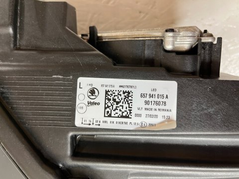 SKODA SCALA LAMPA LEWA FULL LED KOMPLETNA 657941015A ORG FV WYS 24H SKODA SCALA LAMPA LEWA FULL LED KOMPLETNA 657941015A ORG FV WYS 24H